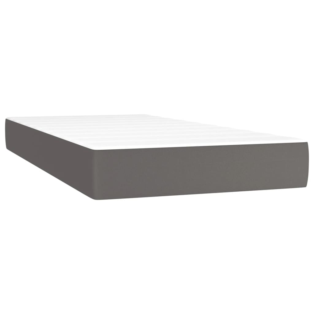 vidaXL Boxspring met matras kunstleer grijs 80x200 cm