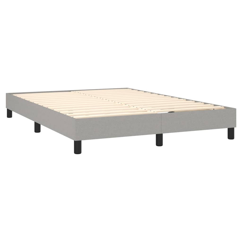 vidaXL Boxspring met matras stof lichtgrijs 140x190 cm