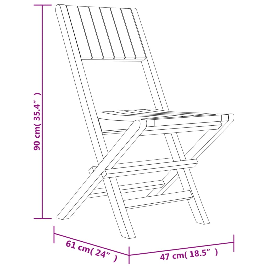 vidaXL Tuinstoelen 6 st inklapbaar 47x61x90 cm massief teakhout