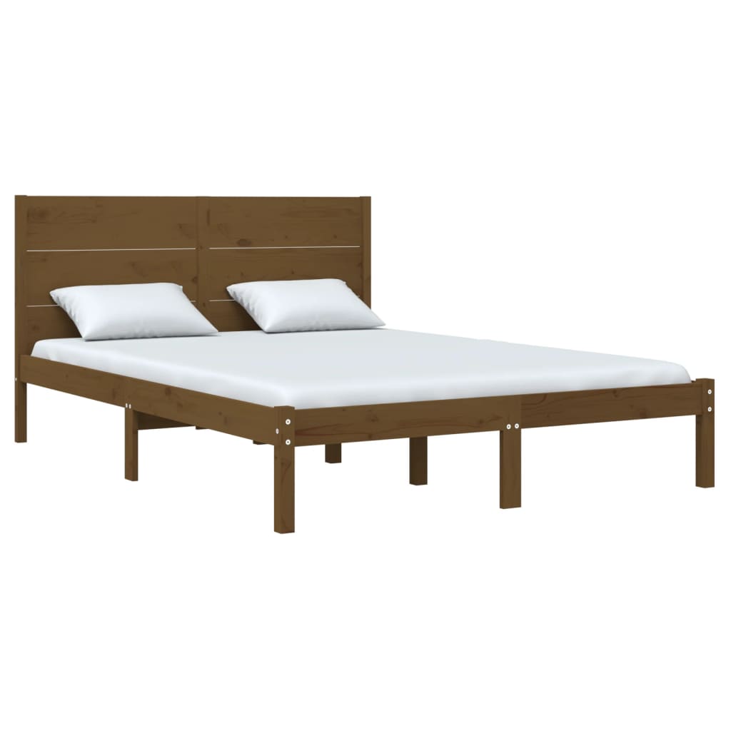 vidaXL Bedframe massief hout honingbruin 120x190 cm