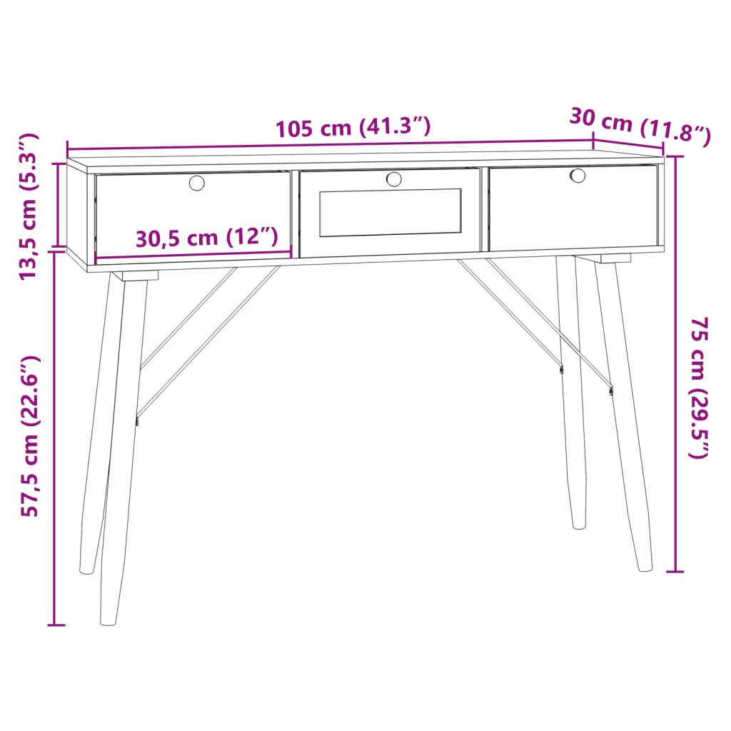 vidaXL Tv-meubel met deuren 105x30x45 cm bewerkt hout