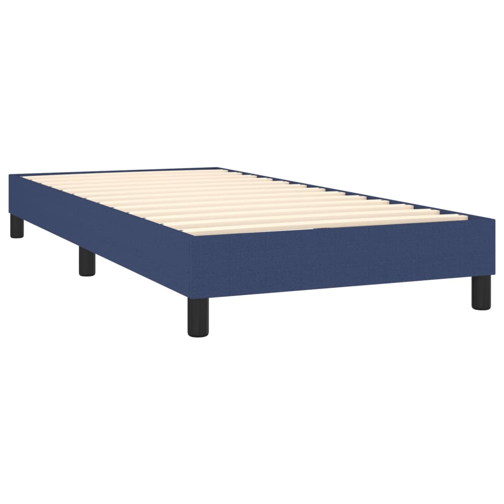 vidaXL Boxspring met matras stof blauw 100x200 cm