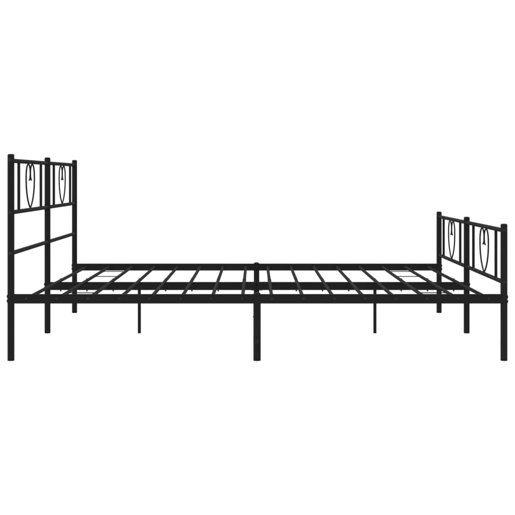 vidaXL Bedframe met hoofd- en voeteneinde metaal zwart 200x200 cm