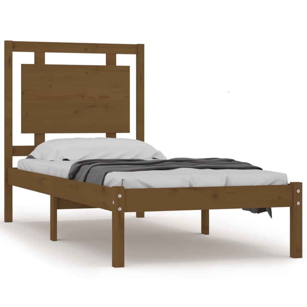 vidaXL Bedframe massief hout honingbruin 100x200 cm