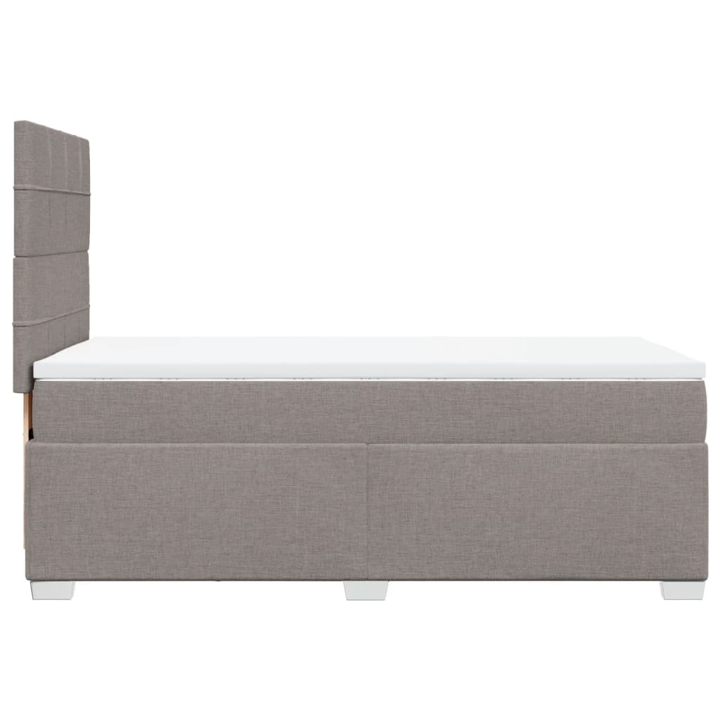 vidaXL Boxspring met matras stof taupe 100x200 cm