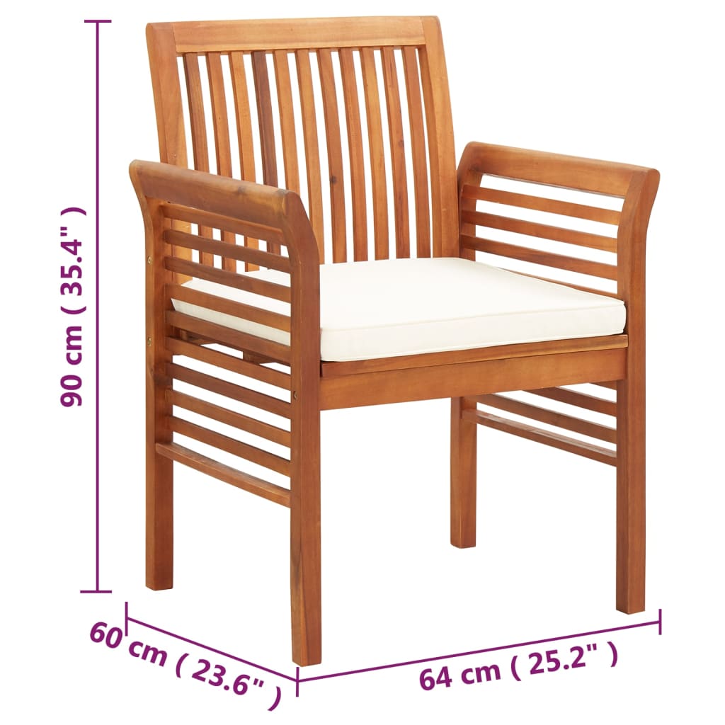 vidaXL Tuinstoelen 8 st met kussens massief acaciahout