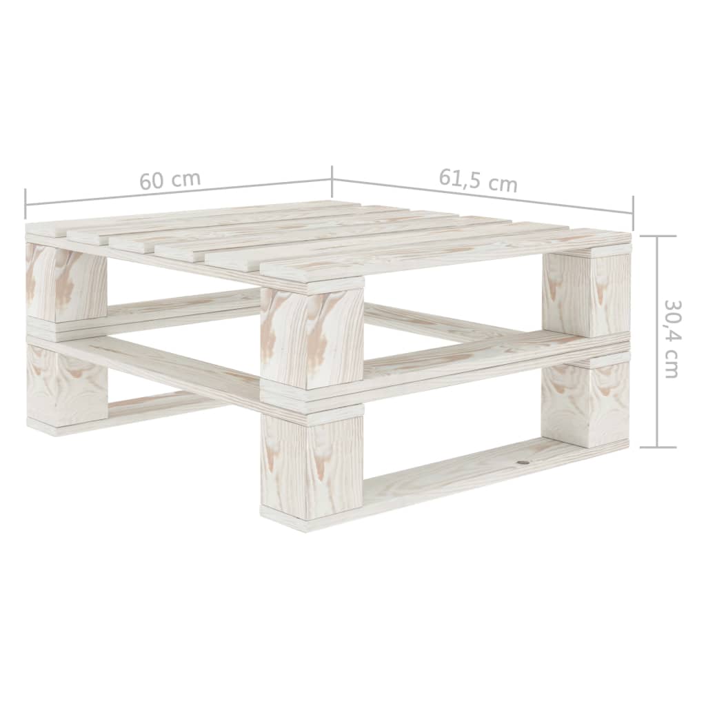 vidaXL 6-delige Loungeset pallet hout wit