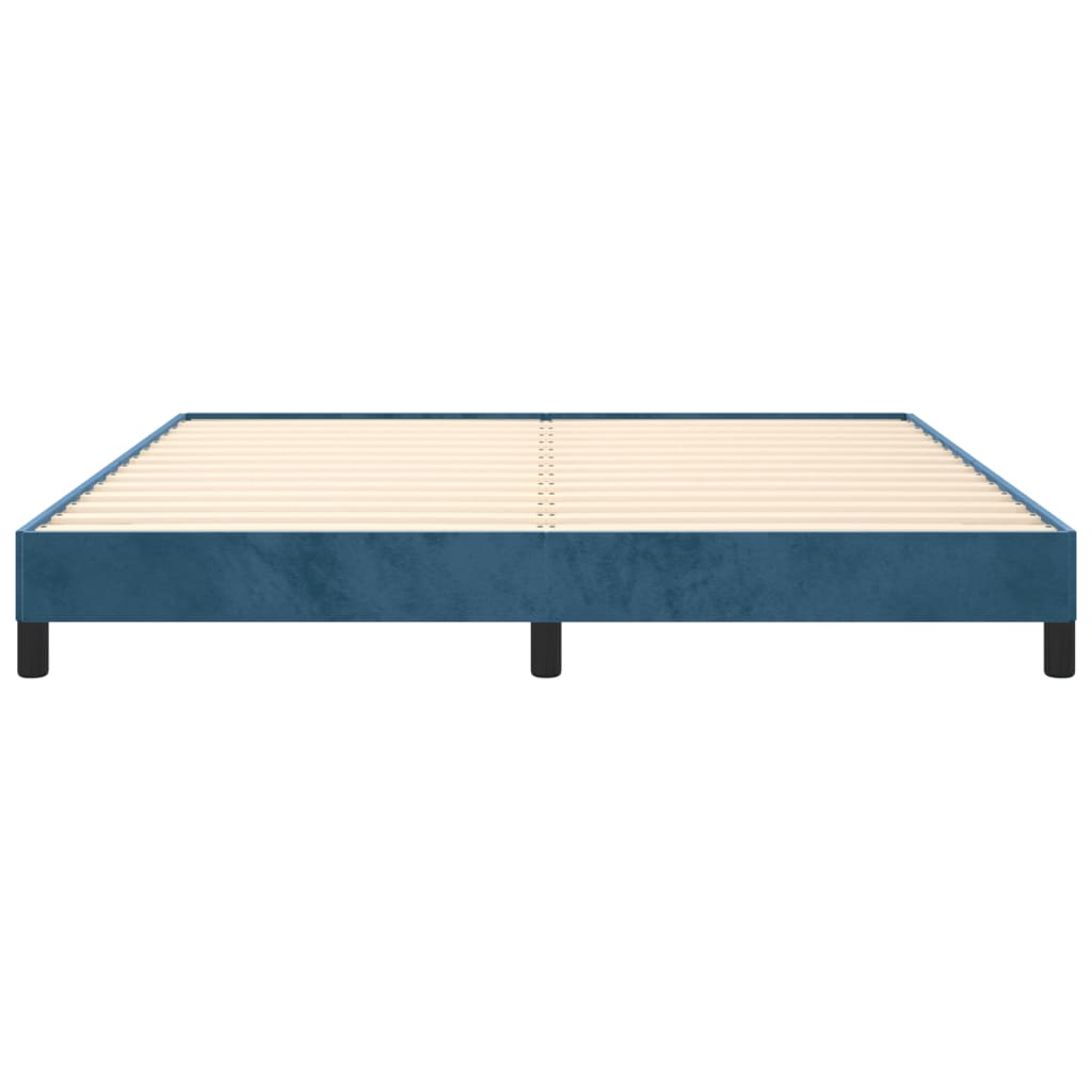 vidaXL Bedframe zonder matras 160x200 cm fluweel donkerblauw