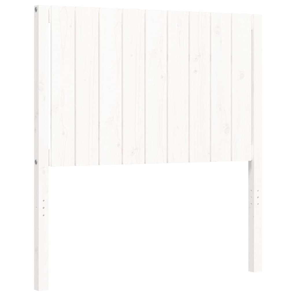 vidaXL Bedframe met hoofdbord massief hout wit 90x200 cm