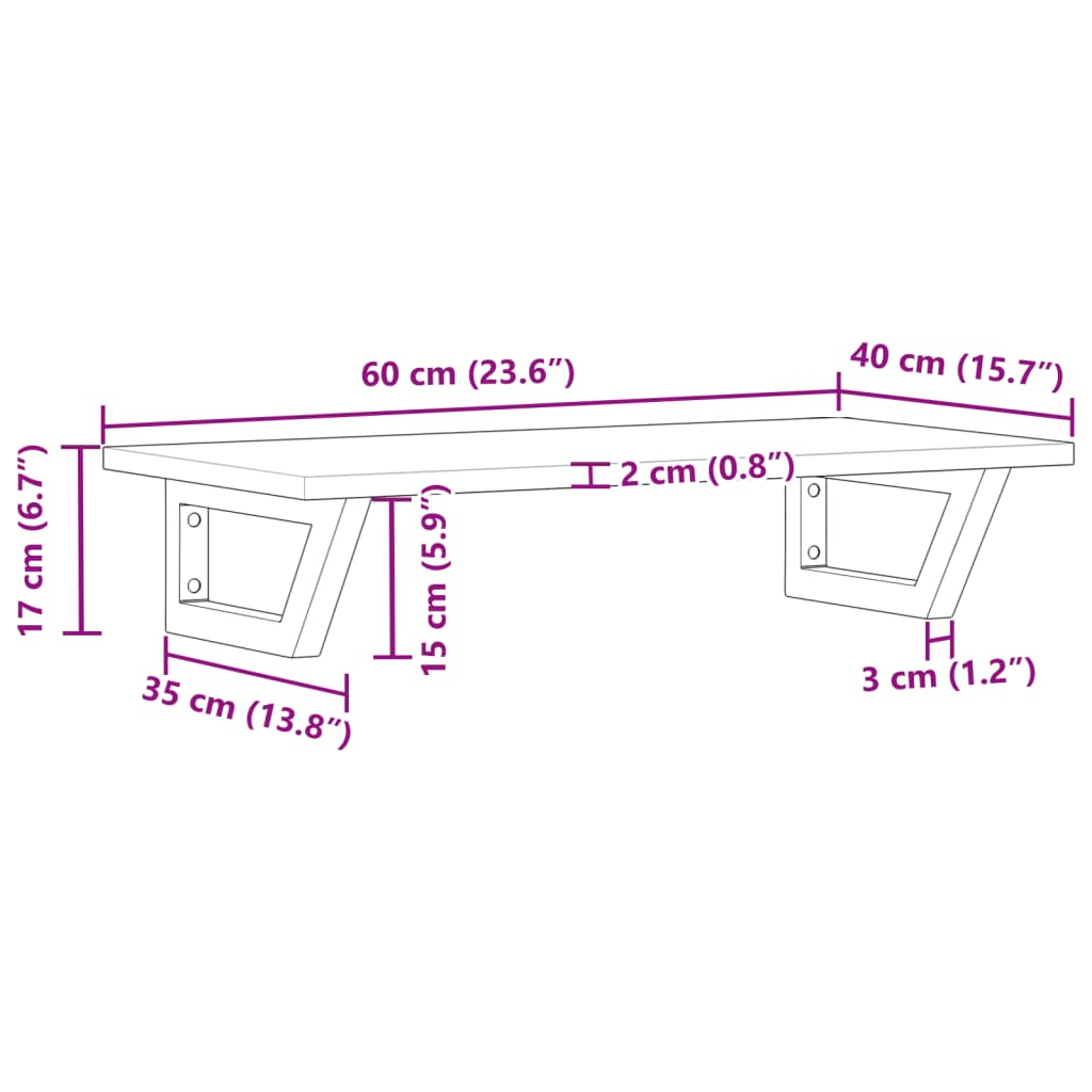 vidaXL Badkamer wandschap staal en massief acaciahout