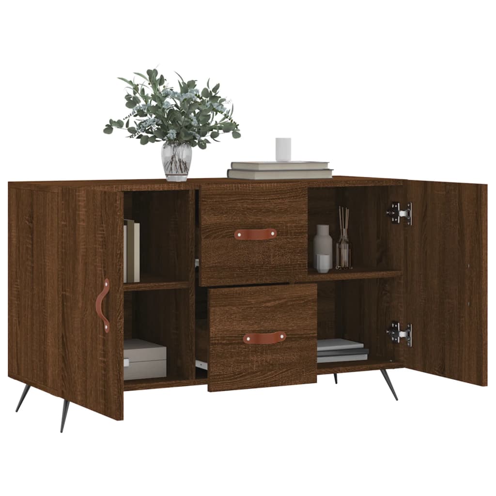 vidaXL Dressoir 100x36x60 cm bewerkt hout bruin eikenkleur