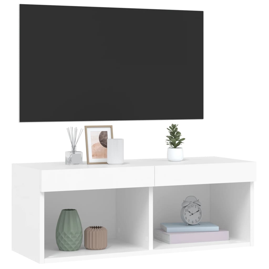 vidaXL Tv-meubel met LED-verlichting 80x30x30 cm wit