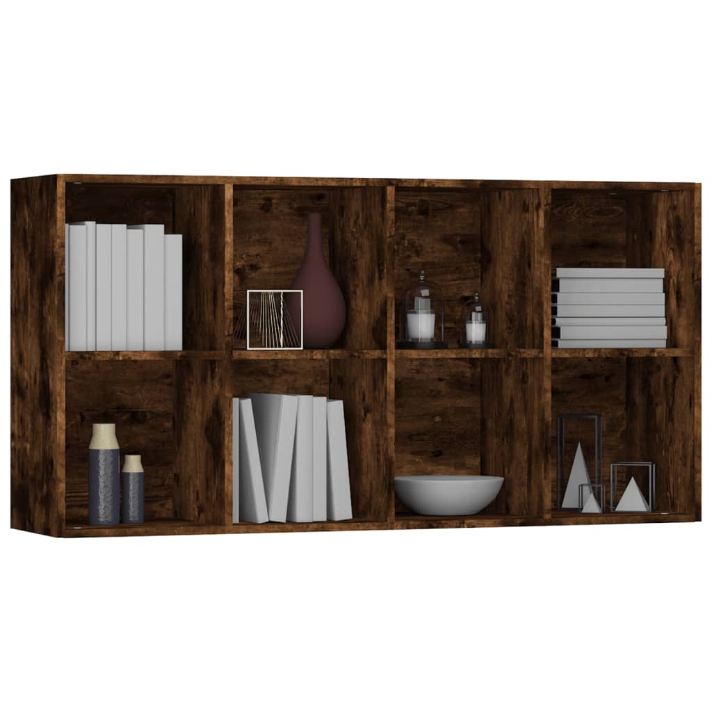 vidaXL Boekenkast 66x30x130 cm bewerkt hout gerookt eikenkleurig