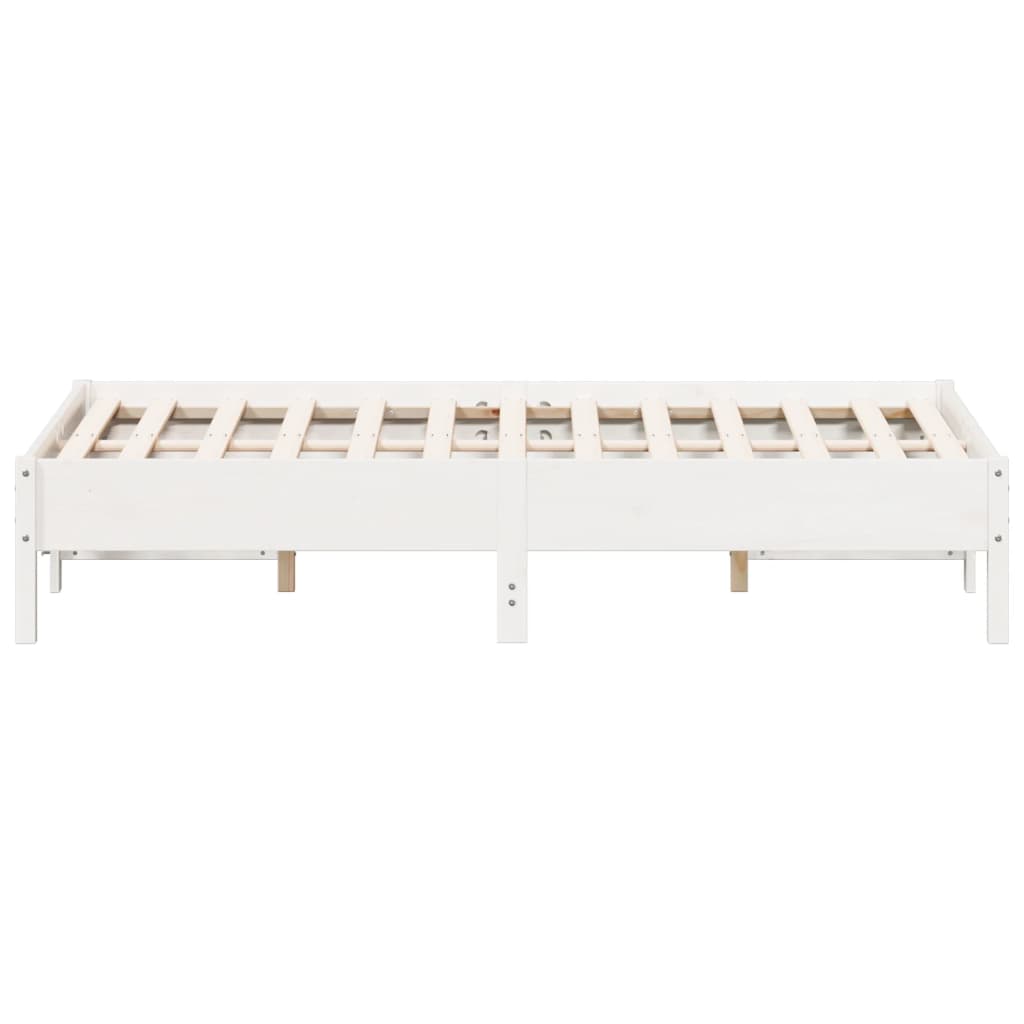 vidaXL Bedframe zonder matras massief grenenhout wit 140x190 cm