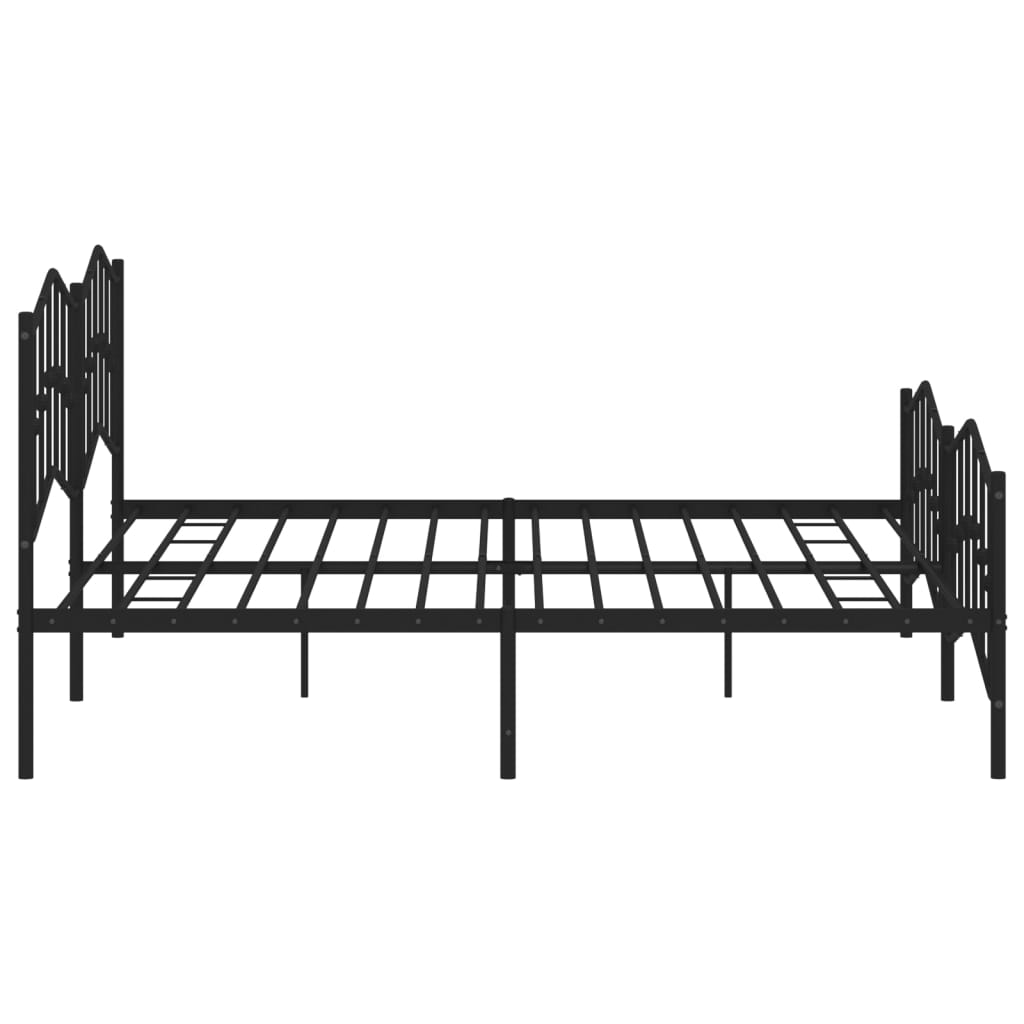 vidaXL Bedframe met hoofd- en voeteneinde metaal zwart 193x203 cm