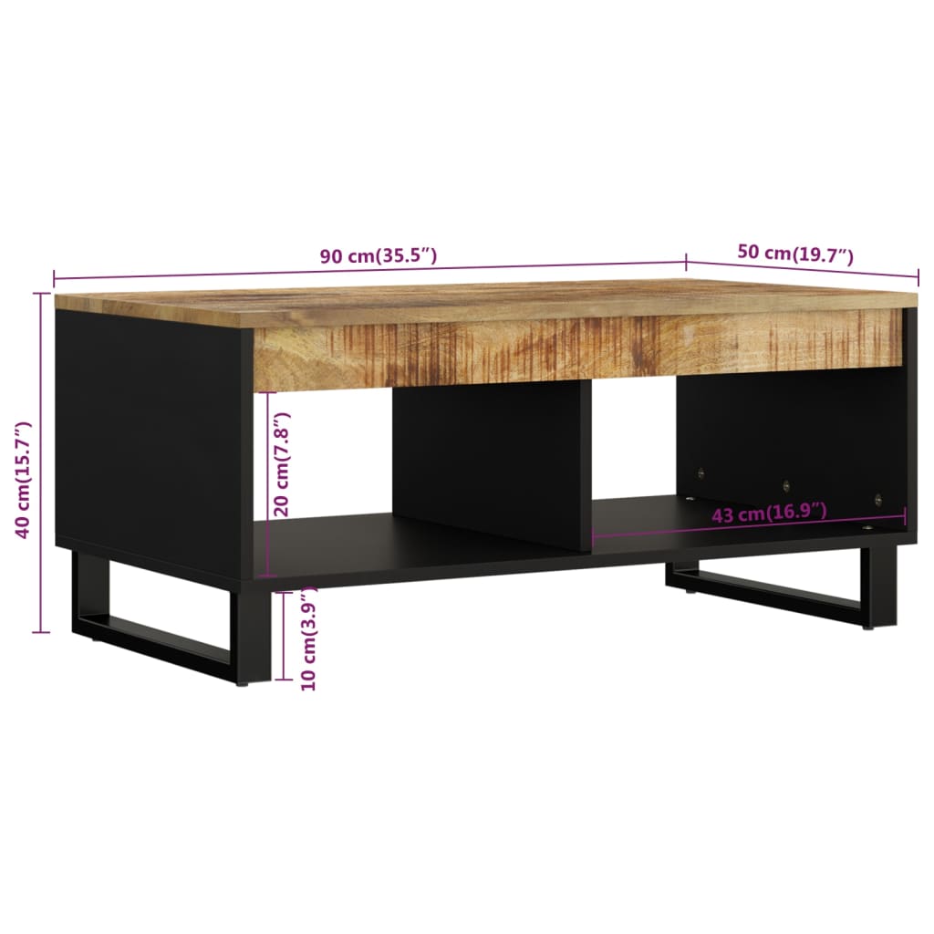 vidaXL Salontafel 90x50x40 cm massief mangohout