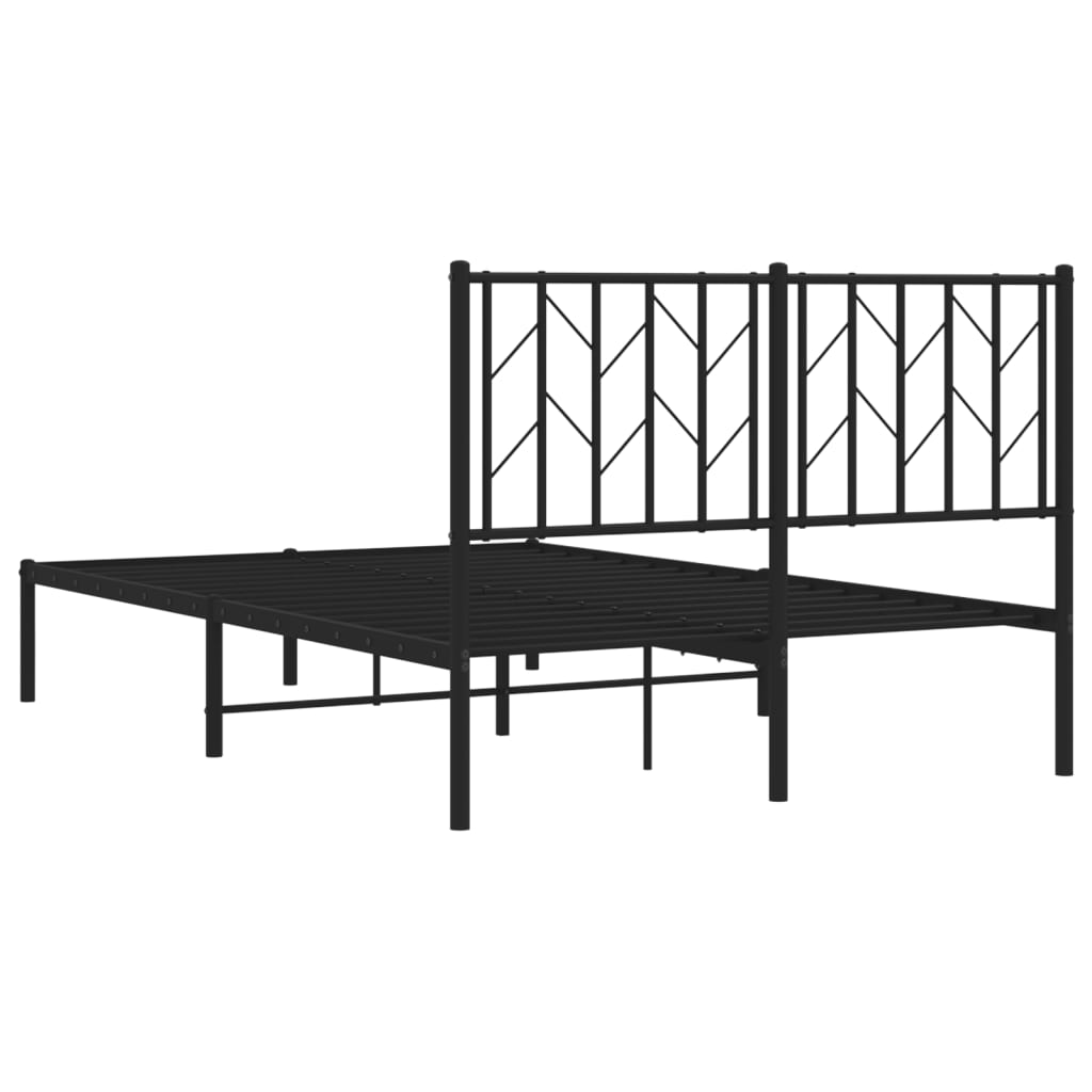 vidaXL Bedframe met hoofdbord metaal zwart 120x190 cm