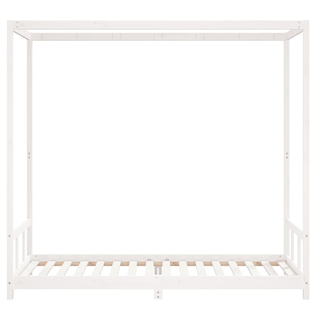 vidaXL Kinderbedframe 90x200 cm massief grenenhout wit