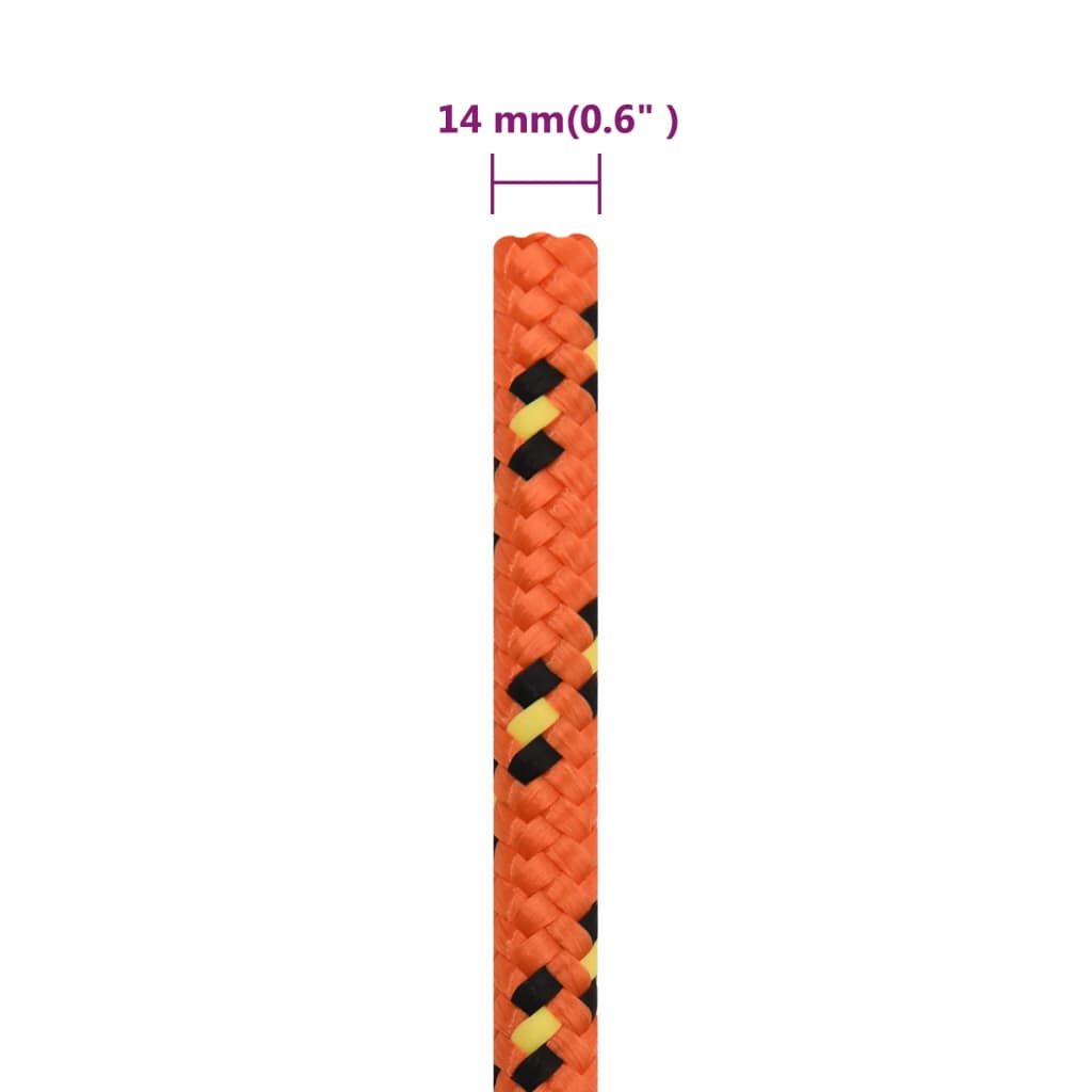 vidaXL Boottouw 14 mm 25 m polypropyleen oranje