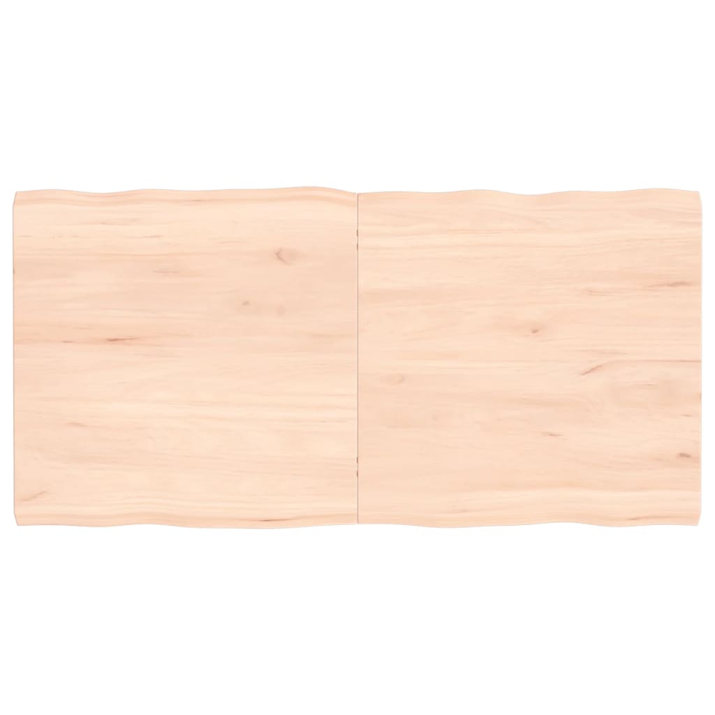 vidaXL Tafelblad natuurlijke rand 120x60x(2-4) cm massief eikenhout