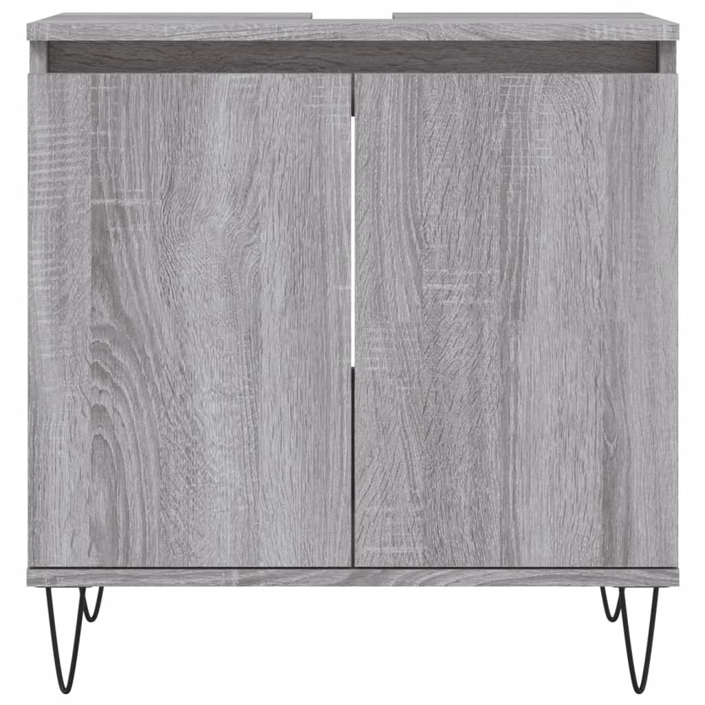 vidaXL Badkamerkast 58x33x60 cm bewerkt hout grijs sonoma eikenkleurig