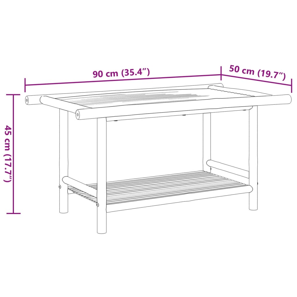 vidaXL Salontafel 90x50x45 cm bamboe