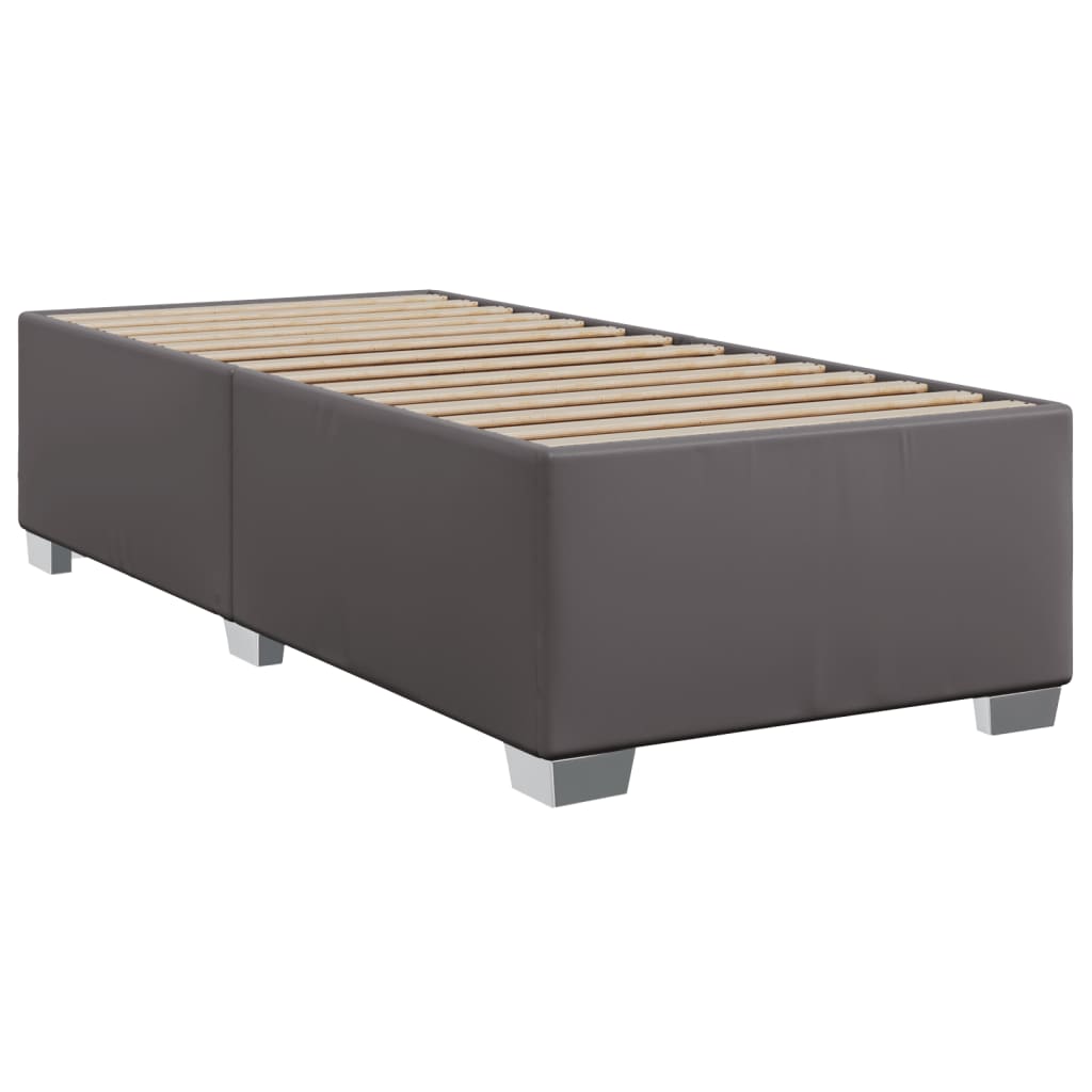 vidaXL Boxspring met matras kunstleer grijs 90x190 cm