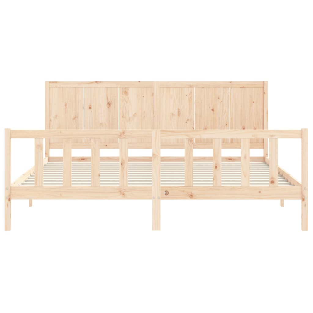 vidaXL Bedframe met hoofdbord massief hout