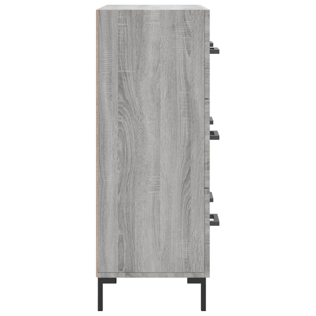 vidaXL Dressoir 69,5x34x90 cm bewerkt hout grijs sonoma eikenkleurig