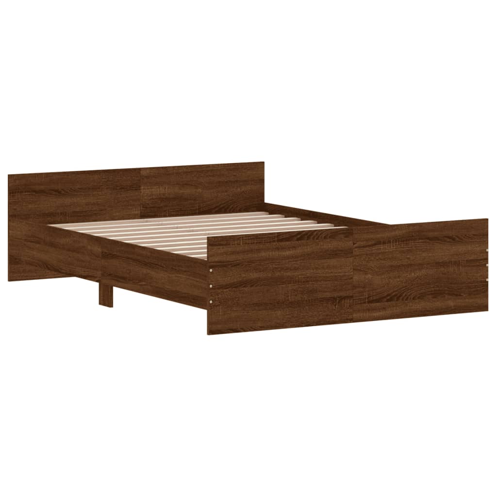 vidaXL Bedframe hoofd- en voeteneinde bruin eikenkleur 140x190 cm