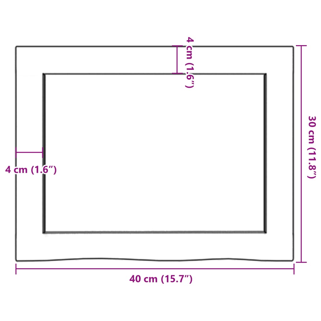 vidaXL Wastafelblad 40x30x(2-4) cm behandeld massief hout lichtbruin