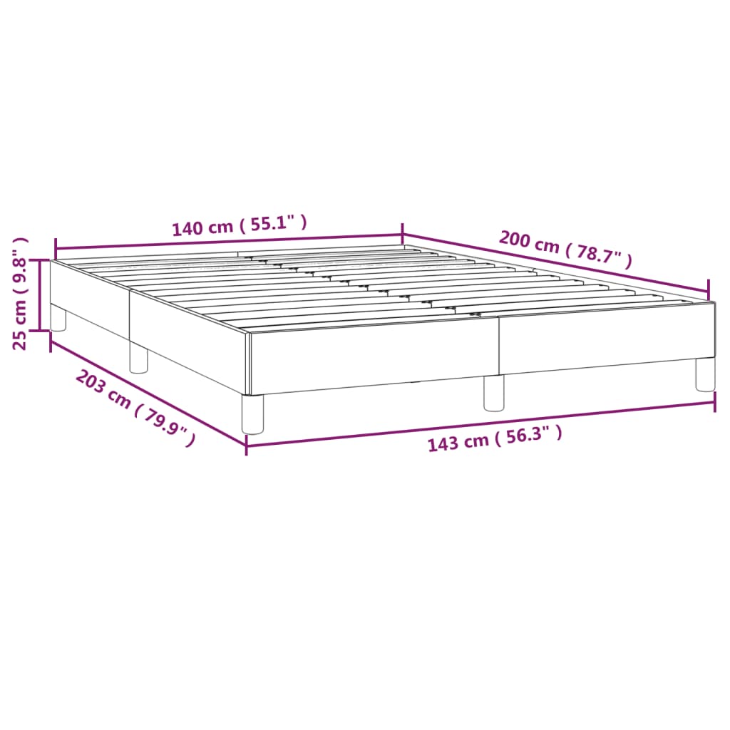 vidaXL Bedframe zonder matras stof donkergrijs 140x200 cm