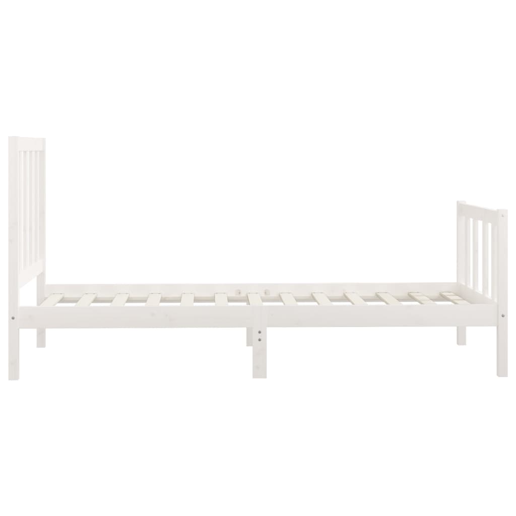 vidaXL Bedframe massief hout wit 100x200 cm