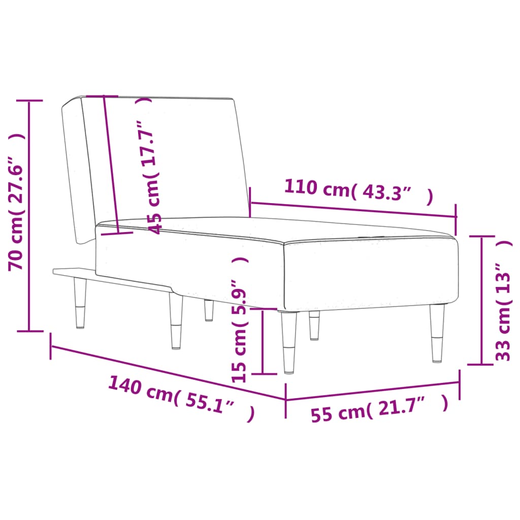 vidaXL Chaise longue fluweel donkergroen