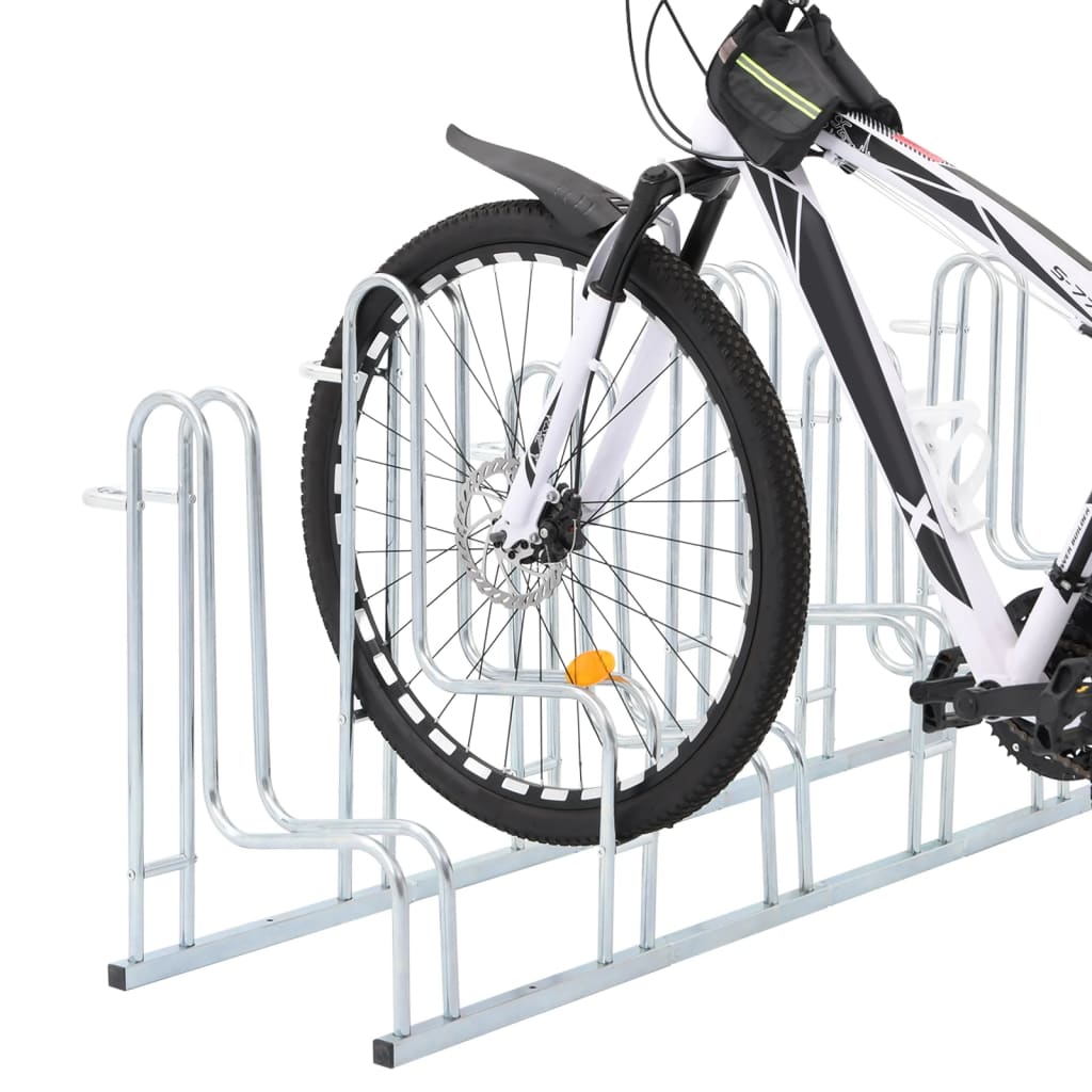vidaXL Fietsenstandaard voor 6 fietsen vrijstaand gegalvaniseerd staal