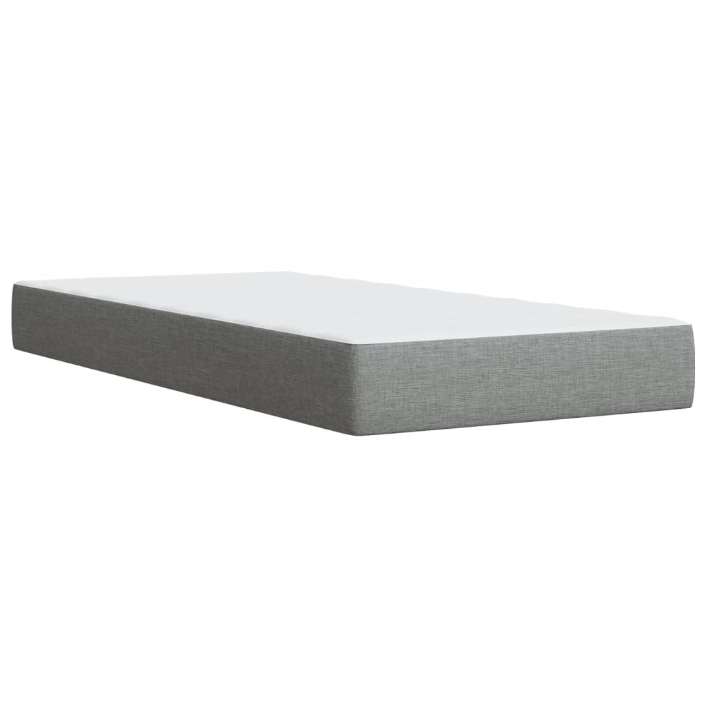 vidaXL Boxspring met matras stof lichtgrijs 90x200 cm