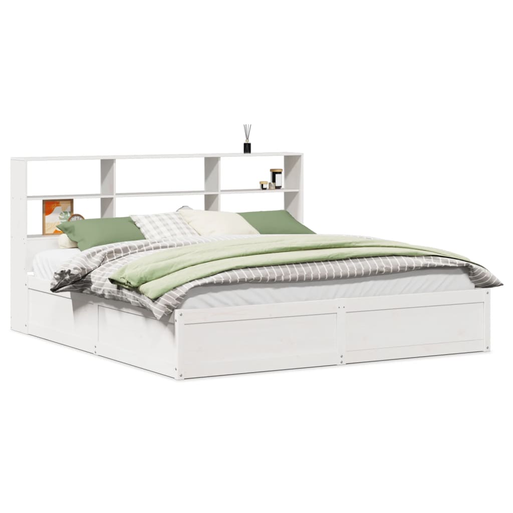 vidaXL Bedframe zonder matras massief grenenhout wit 180x200 cm