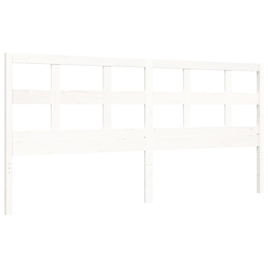 vidaXL Bedframe met hoofdbord massief hout wit