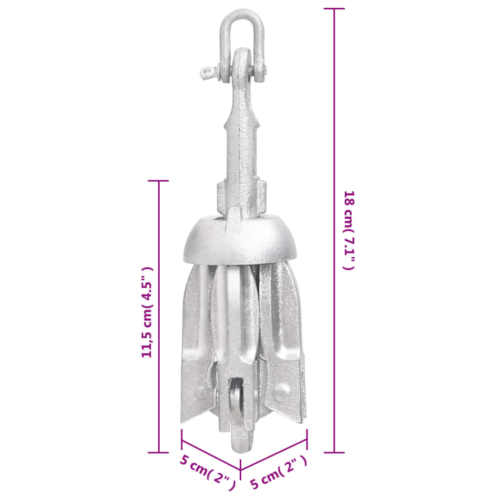 vidaXL Anker inklapbaar 0,7 kg smeedijzer zilver