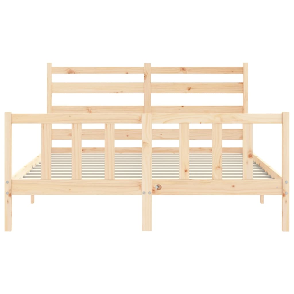 vidaXL Bedframe met hoofdbord massief hout