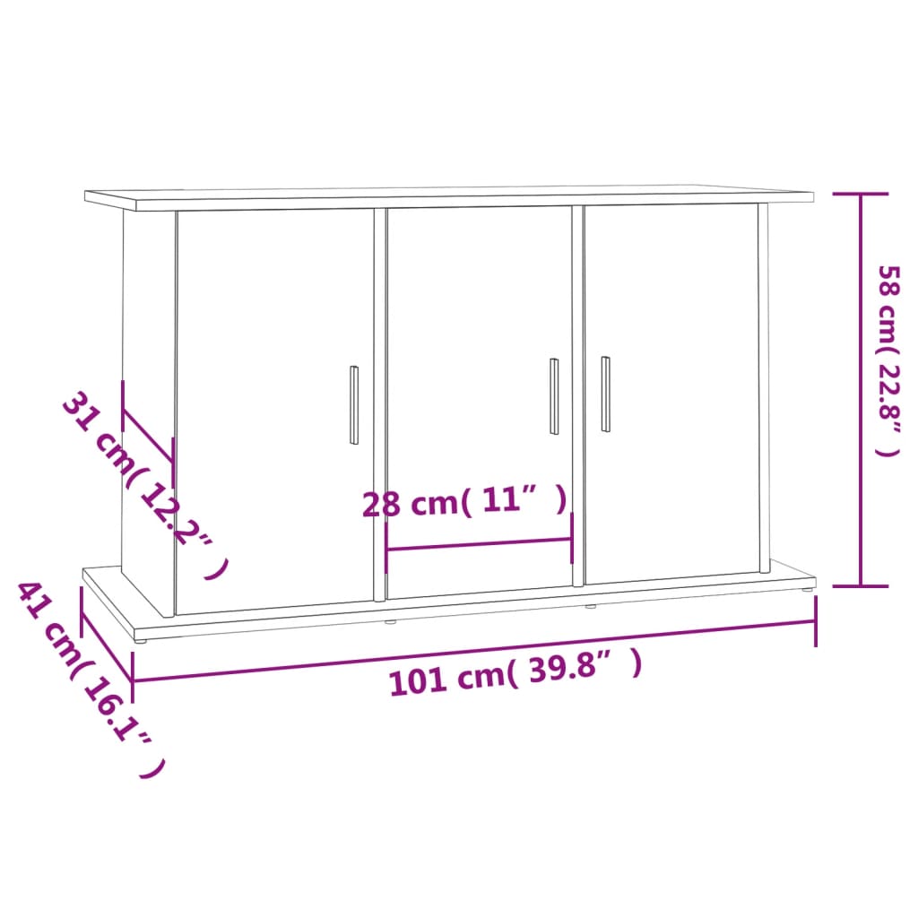 vidaXL Aquariumstandaard 101x41x58 cm bewerkt hout wit