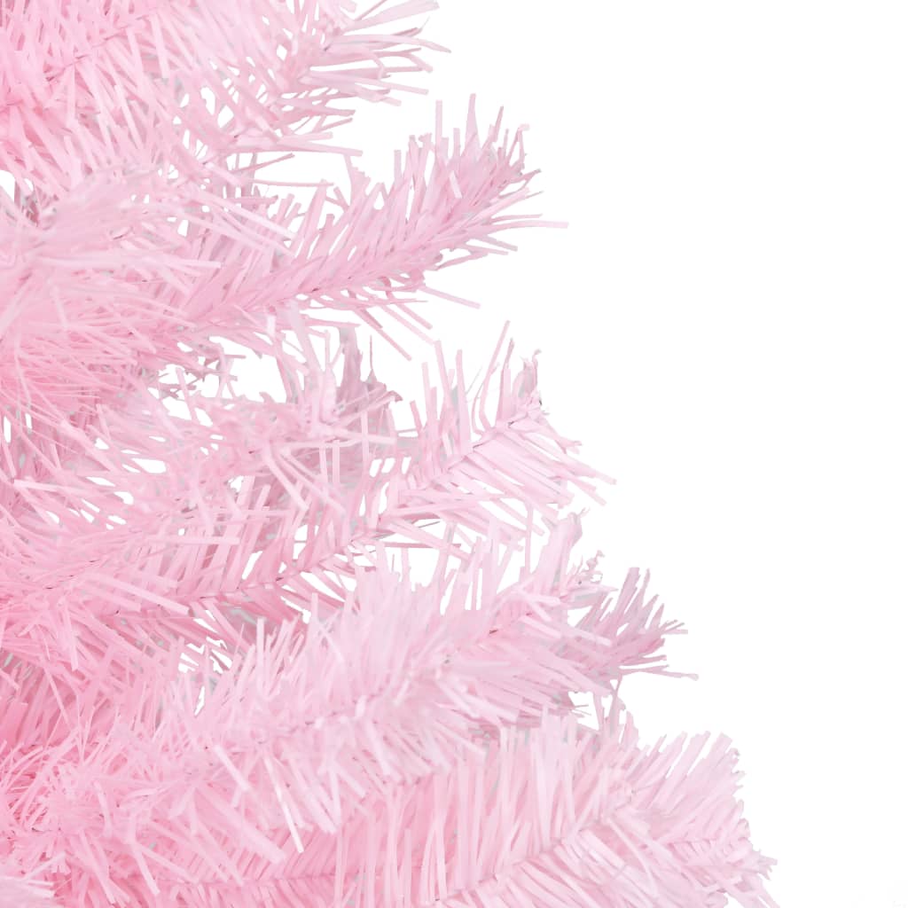 vidaXL Kunstkerstboom met verlichting en kerstballen 150 cm PVC roze