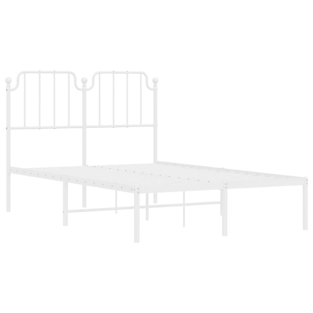 vidaXL Bedframe met hoofdbord metaal wit 120x190 cm