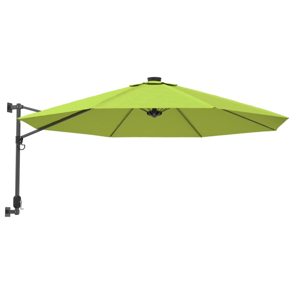 vidaXL Wandparasol met LEDs 290 cm appelgroen