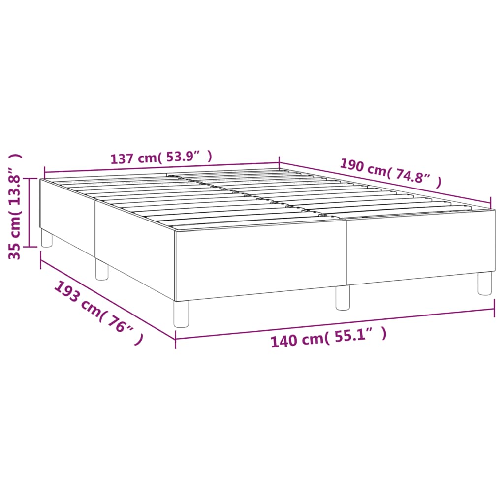 vidaXL Bedframe fluweel zwart 140x190 cm