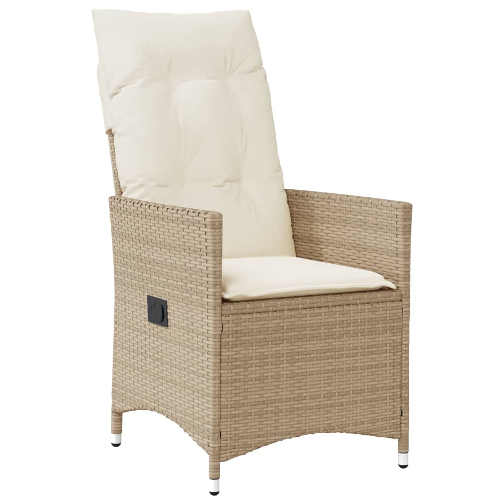 vidaXL 7-delige Tuinset met kussens poly rattan beige