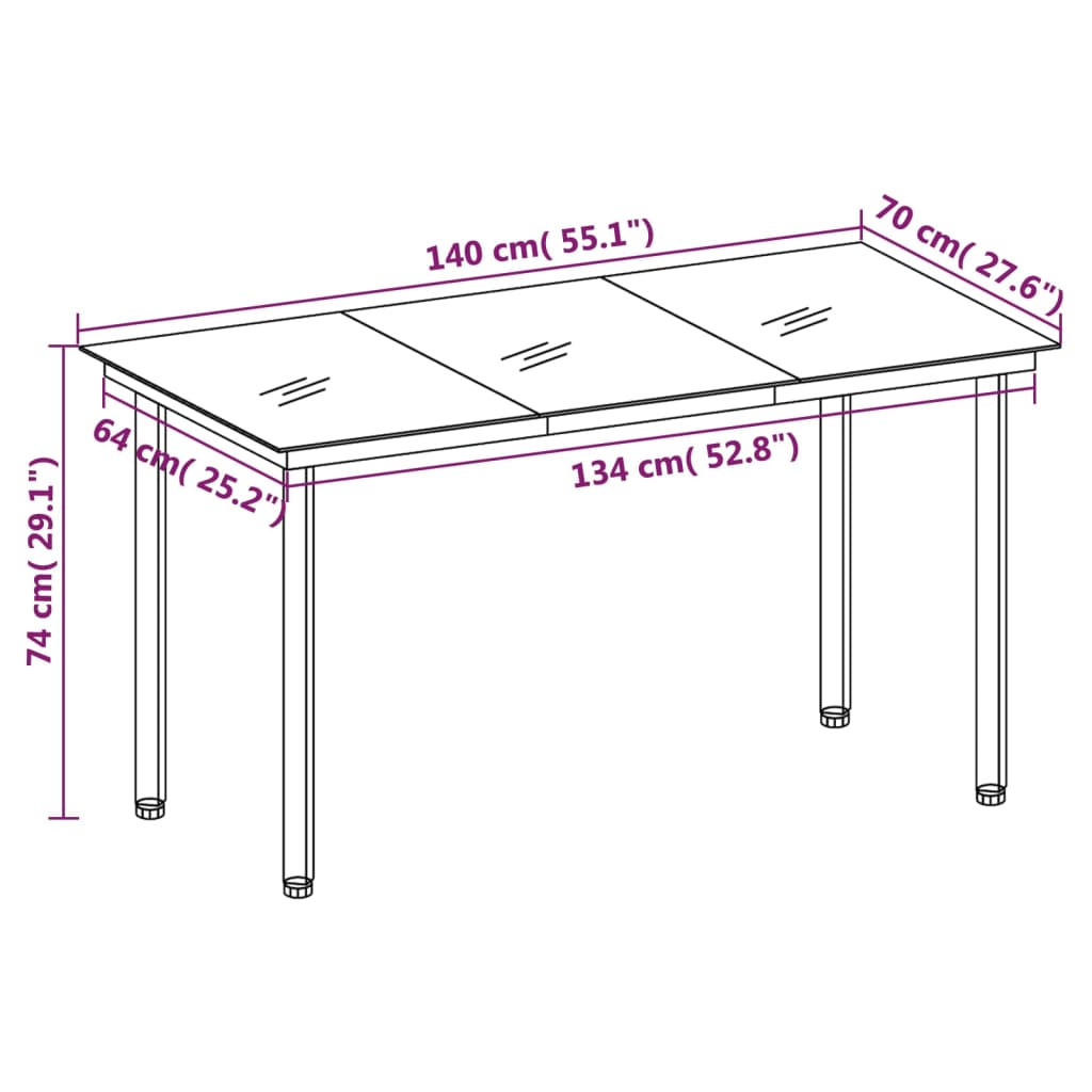 vidaXL 5-delige Tuinset zwart