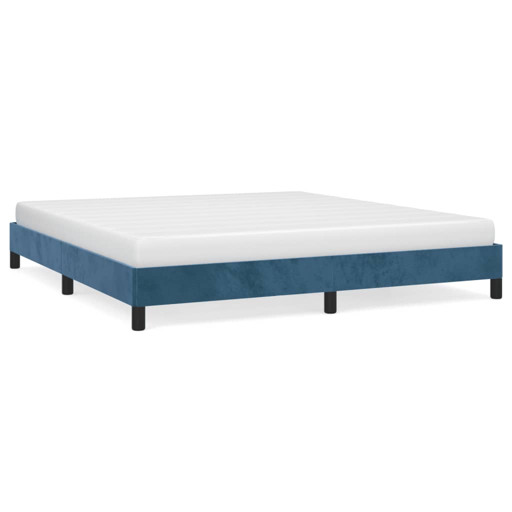 vidaXL Bedframe zonder matras 160x200 cm fluweel donkerblauw