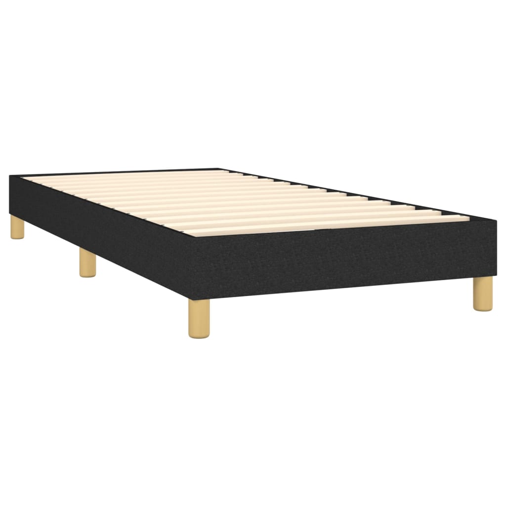 vidaXL Boxspring met matras stof zwart 80x200 cm