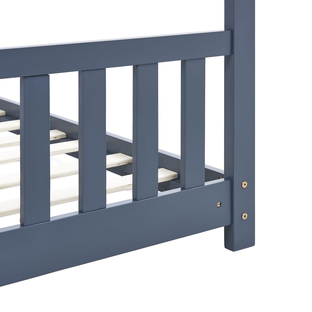 vidaXL Kinderbedframe massief grenenhout grijs 70x140 cm